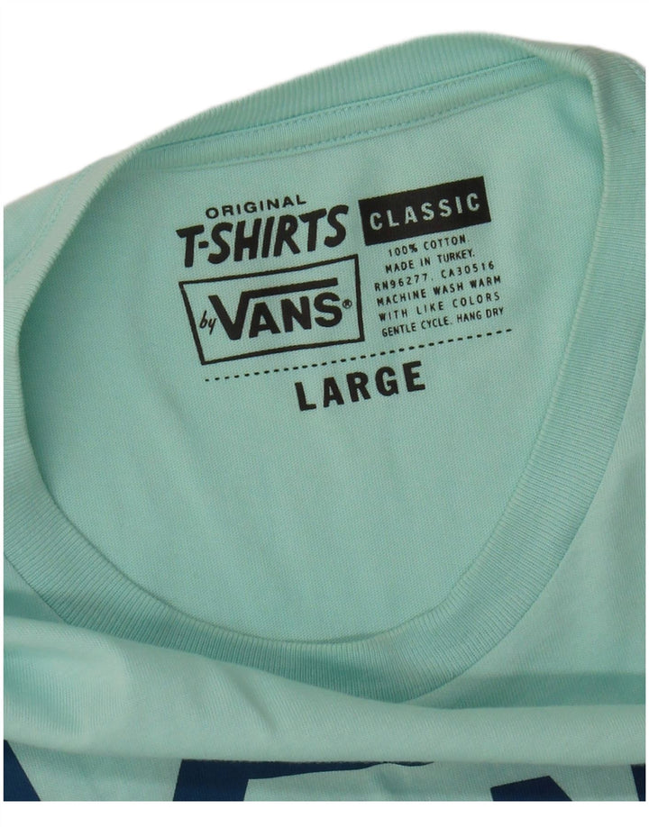 VANS Mens Classic Fit Graphic T-Shirt Top Large Blue Cotton