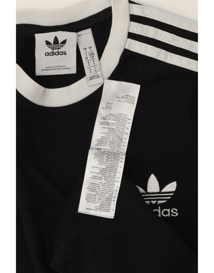 Adidas Mens Camiseta Top Pequeno Algodão Preto