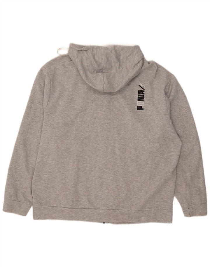 Suéter Puma masculino com capuz e zíper XL cinza algodão