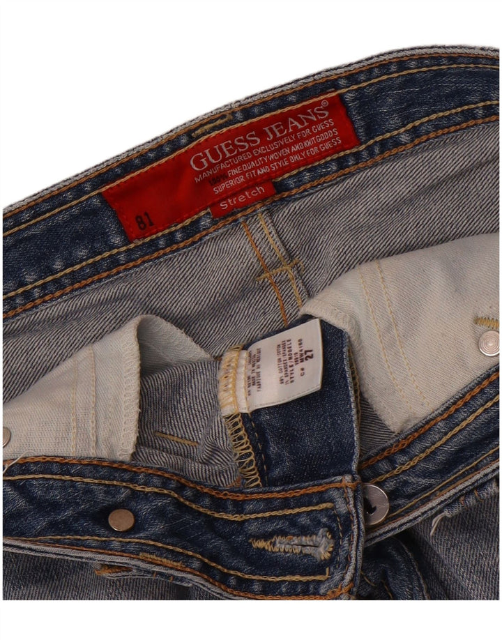 Guess Shorts jeans feminino W27 pequeno algodão azul