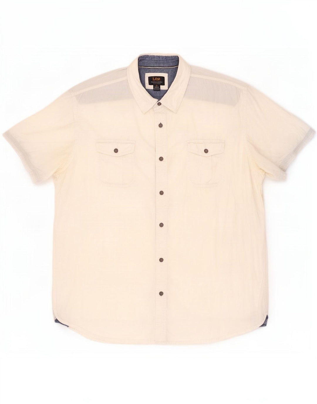 Camisa masculina de manga curta Lee XL algodão branco