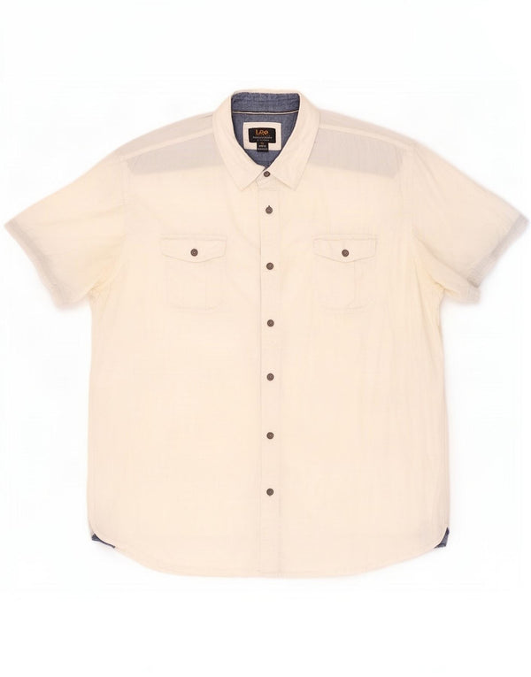 Camisa masculina de manga curta Lee XL algodão branco