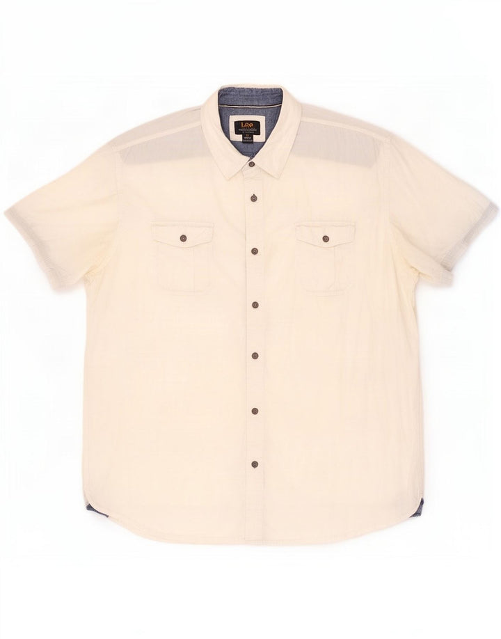 Camisa masculina de manga curta Lee XL algodão branco