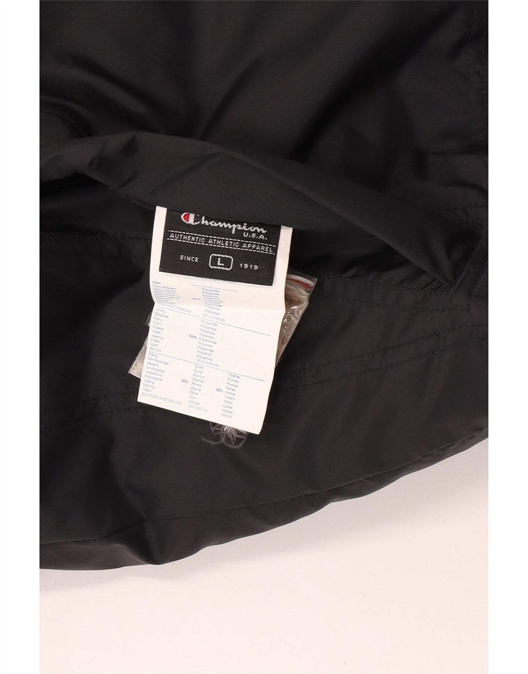 Colete acolchoado reversível masculino Champion UK 40 grande poliamida preta