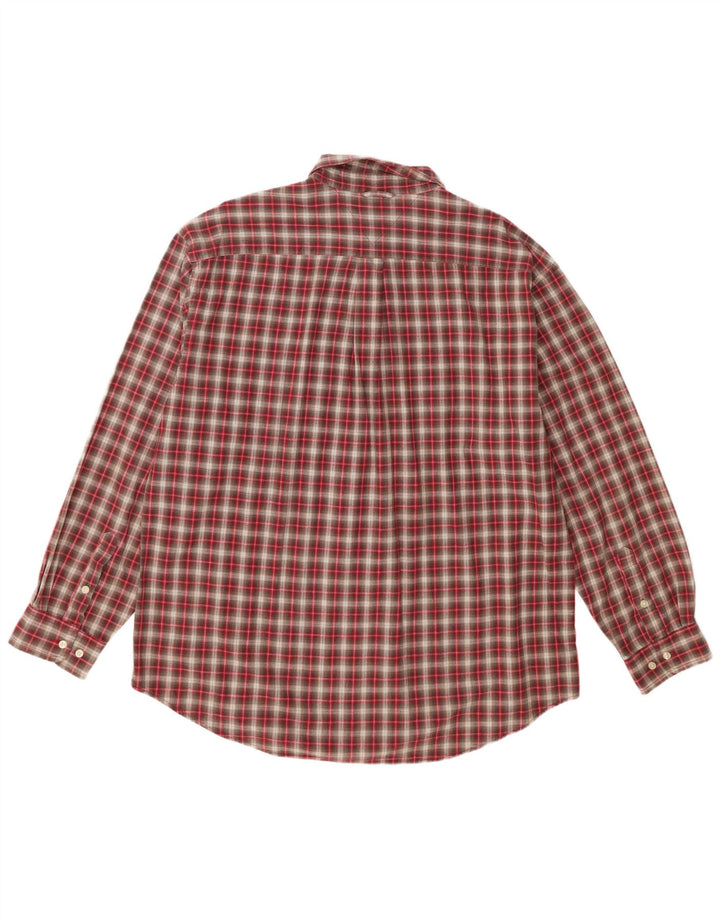 Camisa masculina Tommy Hilfiger XL vermelha xadrez algodão