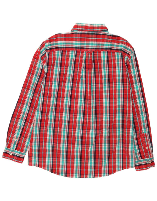 Camisa masculina Chaps Stretch Regular Fit XL de algodão xadrez vermelho