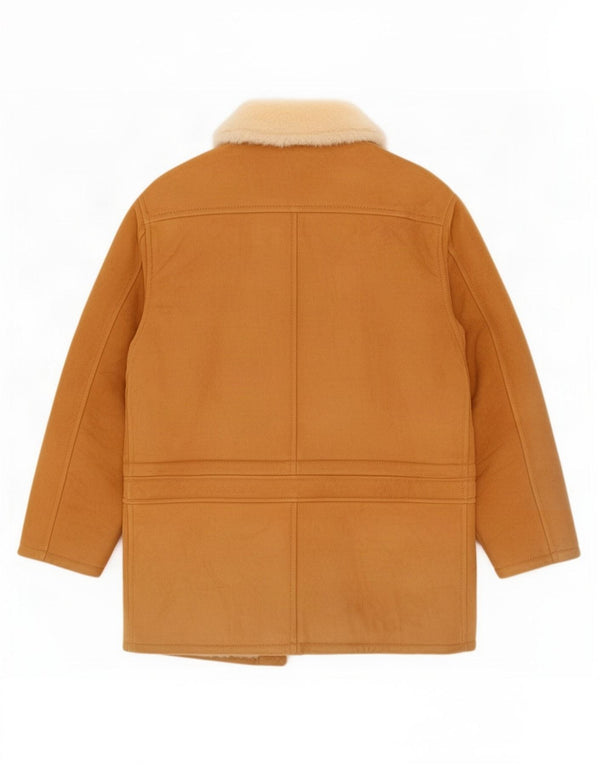 Jaqueta masculina vintage Shearling UK 36 pequena bege