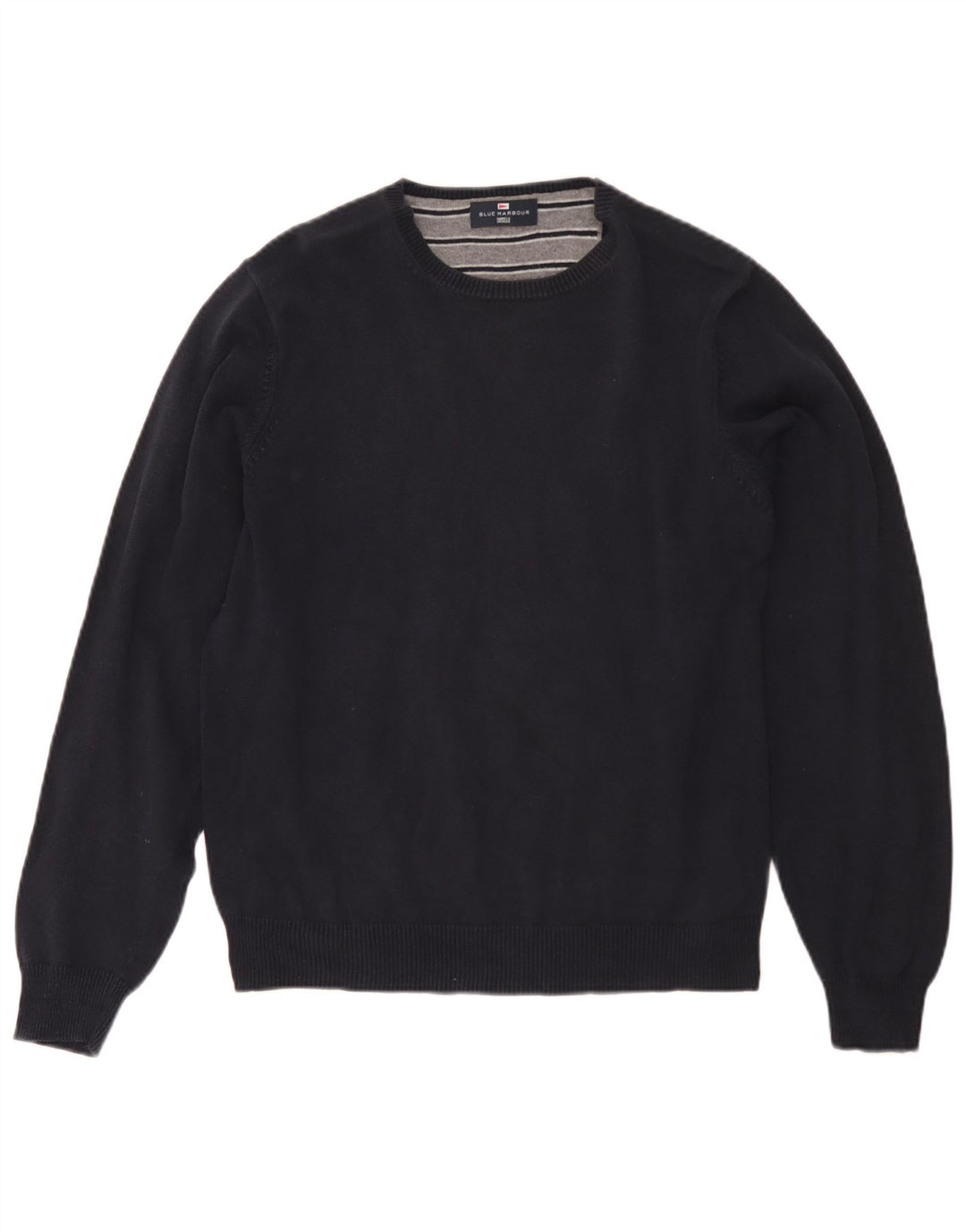 Suéter masculino Marks & Spencer Blue Harbor com gola redonda, azul marinho médio