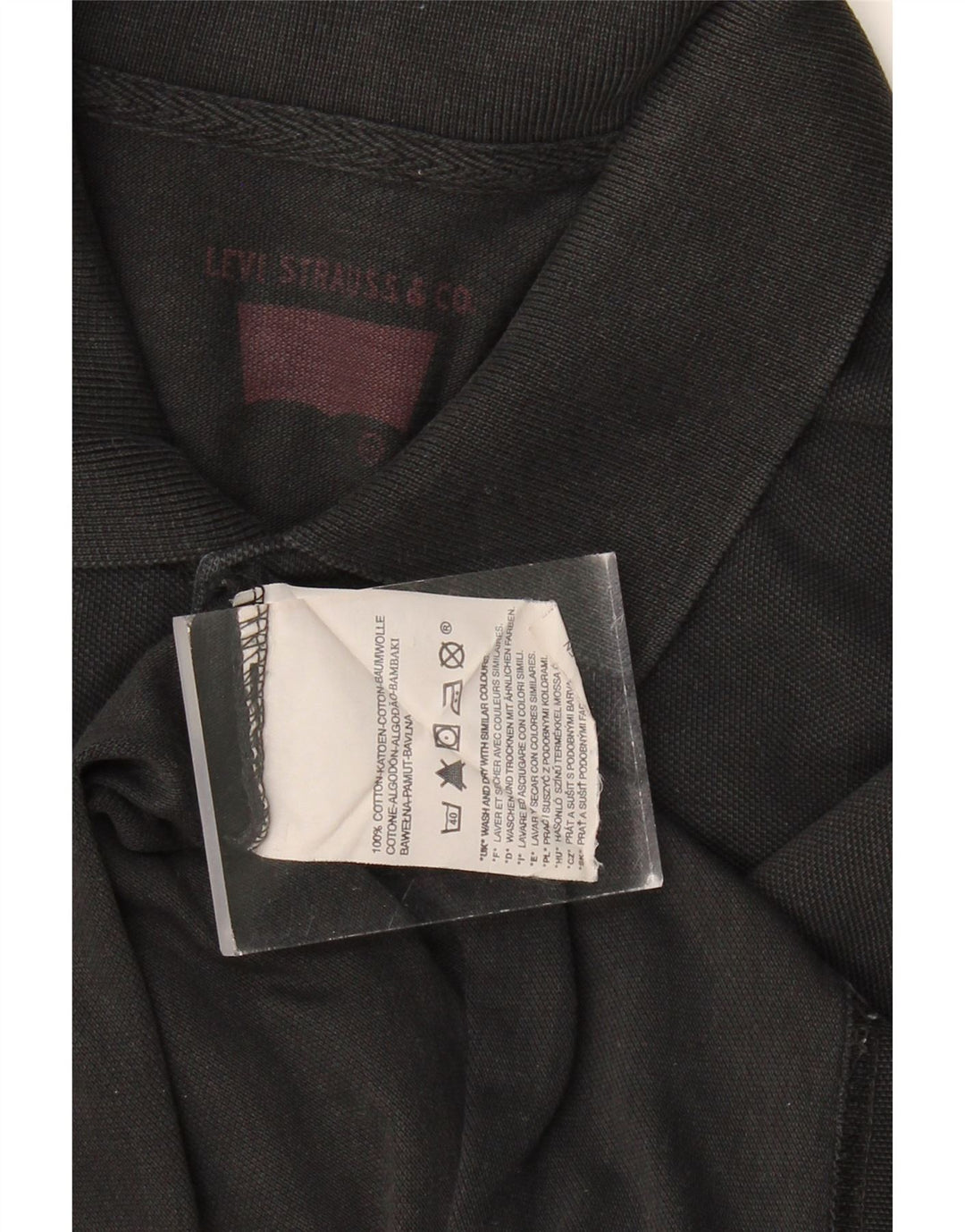 Camisa polo masculina LEVI'S grande algodão preto