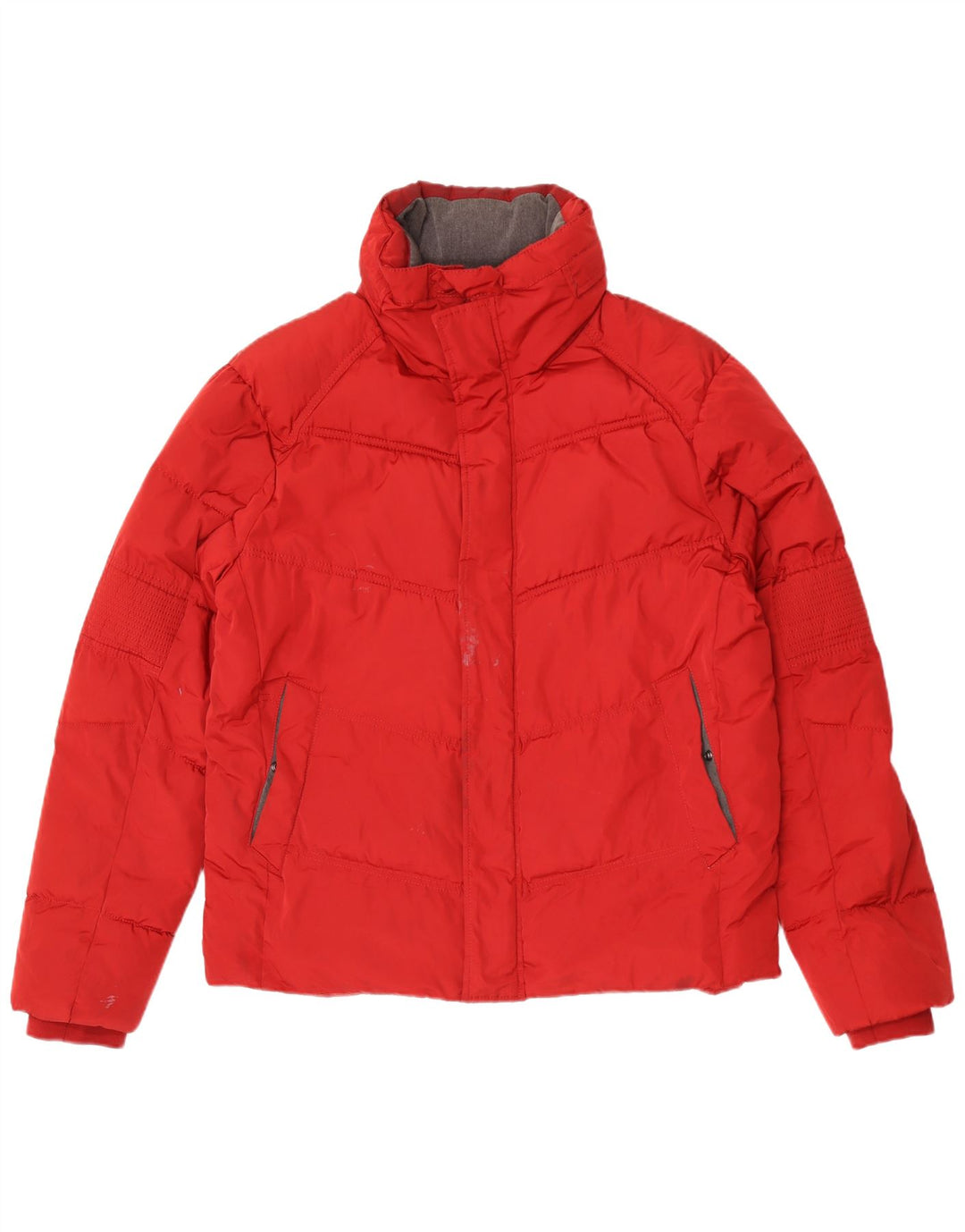 Jaqueta acolchoada com capuz masculina Zara UK 44 2XL poliéster vermelho
