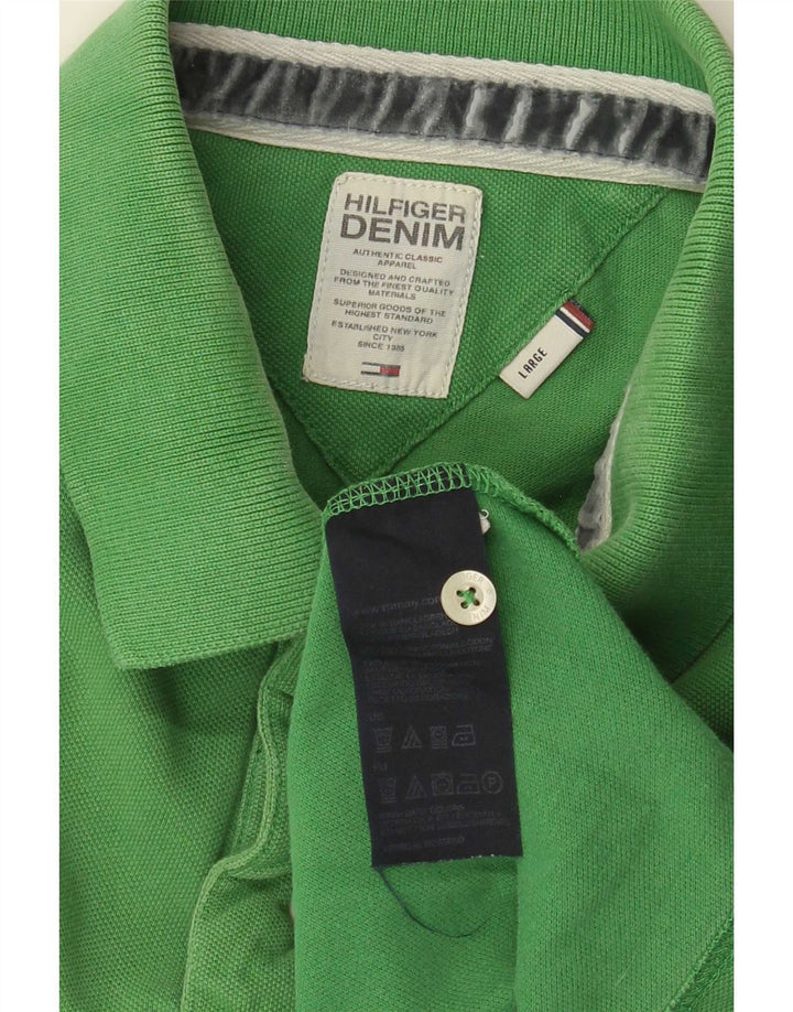 Camisa polo masculina Tommy Hilfiger grande algodão verde