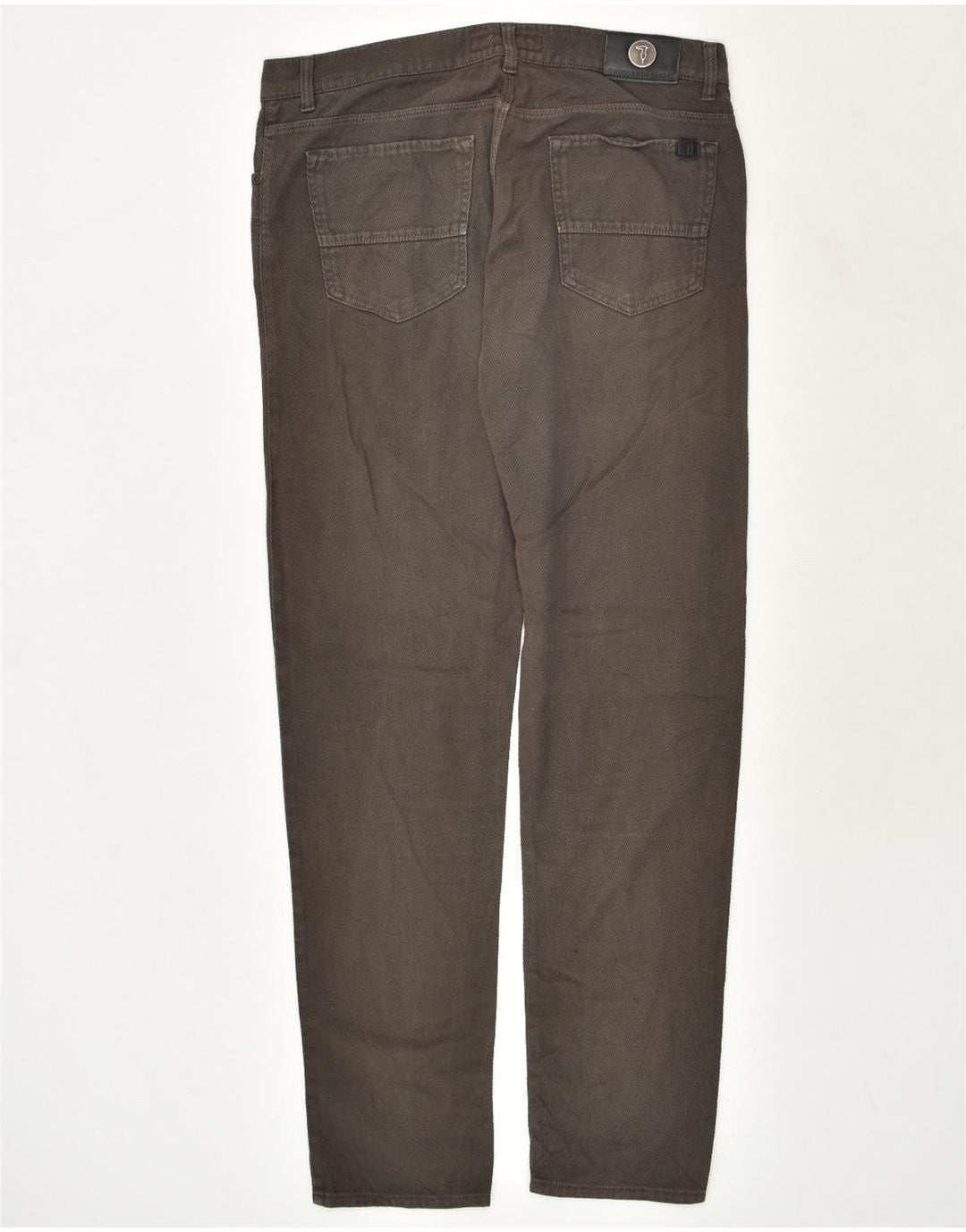 TRUSSARDI Mens Slim Casual Trousers W37 L34  Brown Cotton | Vintage Trussardi | Thrift | Second-Hand Trussardi | Used Clothing | Messina Hembry 