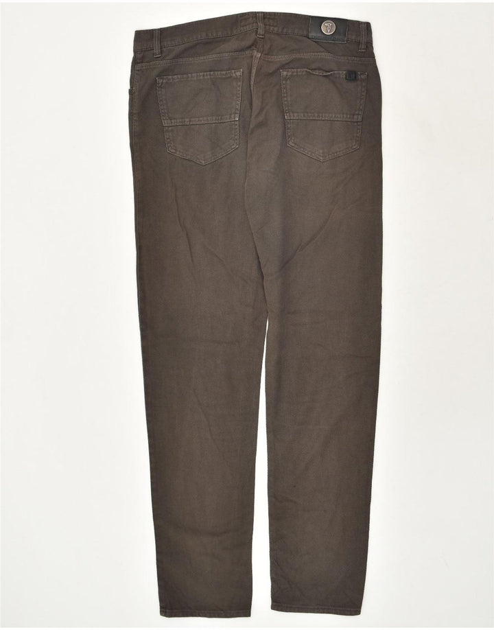 TRUSSARDI Mens Slim Casual Trousers W37 L34  Brown Cotton | Vintage Trussardi | Thrift | Second-Hand Trussardi | Used Clothing | Messina Hembry 