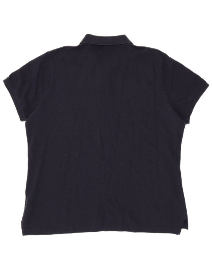 Polo skinny feminino RALPH LAUREN Reino Unido 18 XL azul marinho algodão