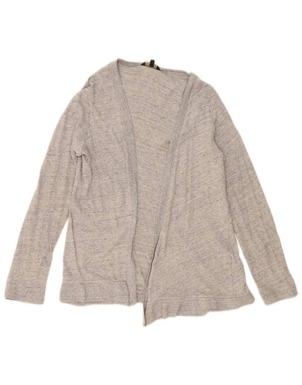 Suéter cardigan aberto feminino Massimo Dutti Reino Unido 10 pequeno algodão manchado cinza