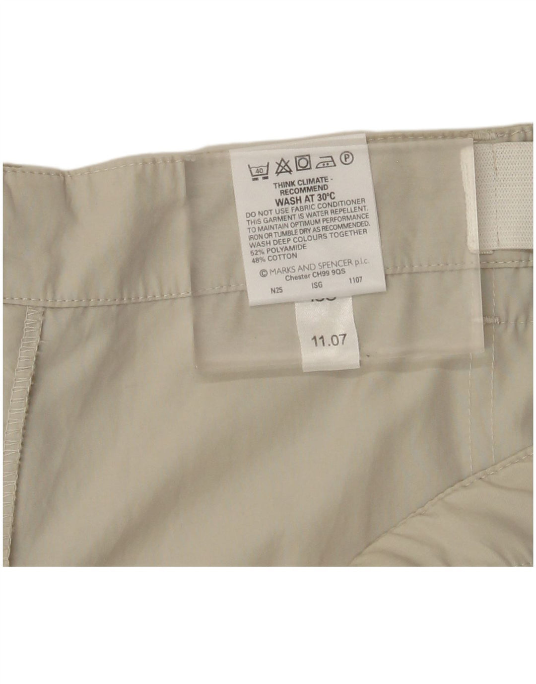 Calça cargo reta masculina Marks & Spencer W44 L29 poliamida bege