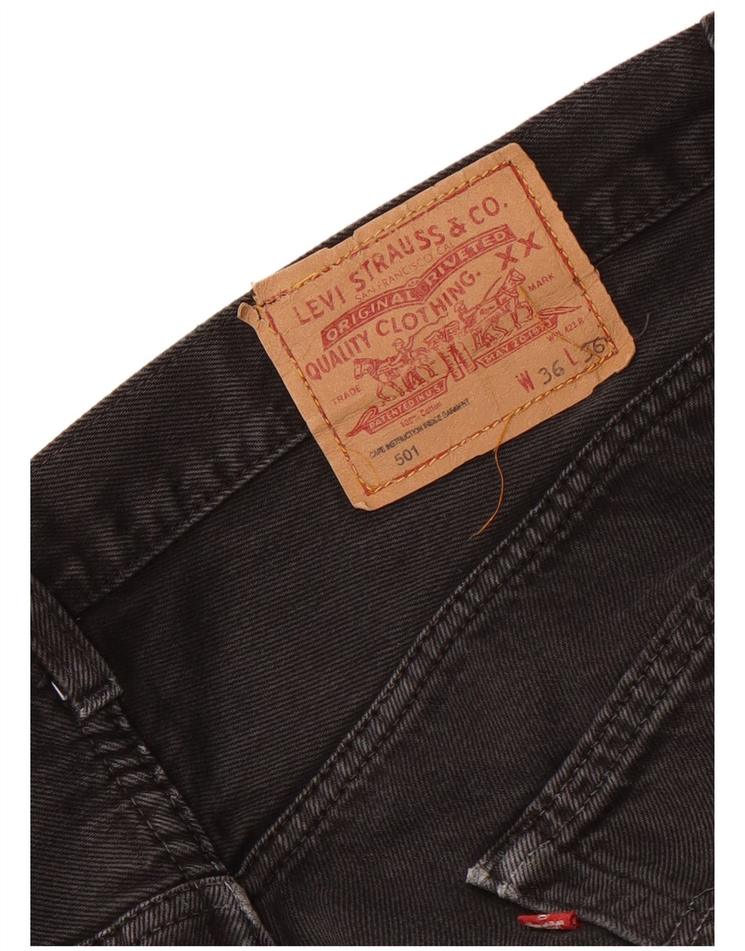 Calça jeans masculina Levi's 501 Distressed Straight W36 L26 preta