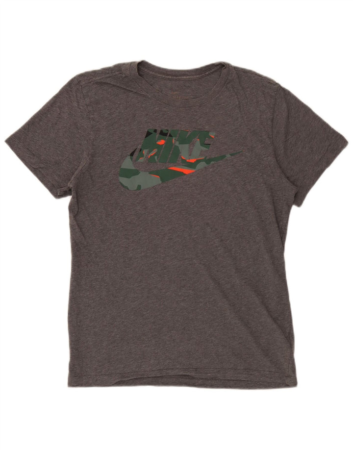 Camiseta Nike Masculina Dri Fit Graphic Top Pequeno Algodão Cinza