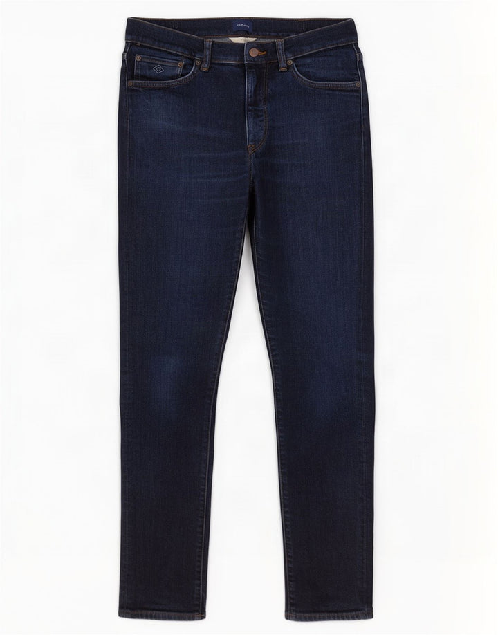 Gant Mens Slim Jeans W32 L32 Azul Marinho Algodão