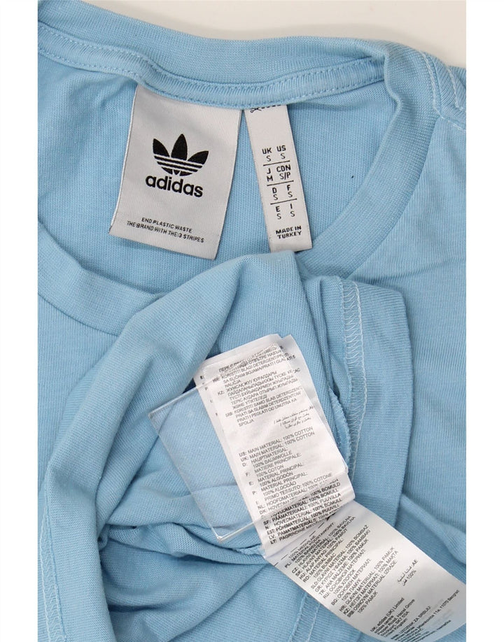 ADIDAS Mens Graphic T-Shirt Top Pequeno Algodão Azul