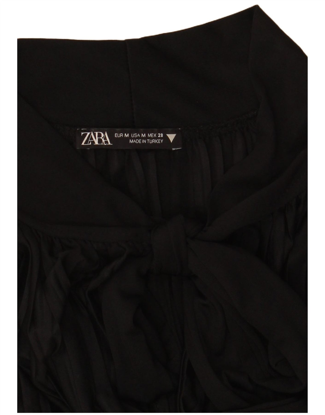 Zara Vestido feminino oversized frontal com amarração UK 14 médio preto listrado