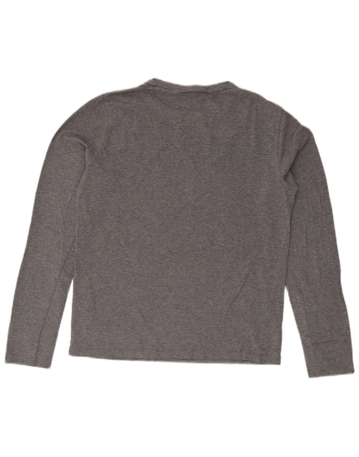 Top gráfico masculino Napapijri manga comprida cinza médio