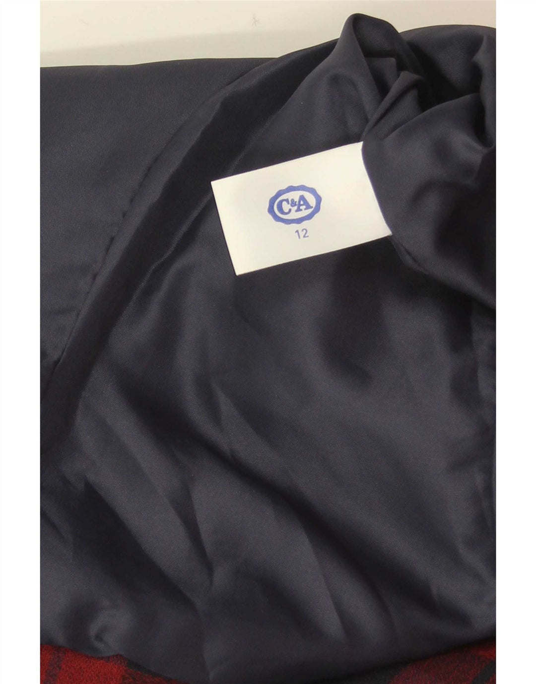 C&A Jaqueta blazer feminina de 4 botões 11-12 anos poliéster xadrez vermelho
