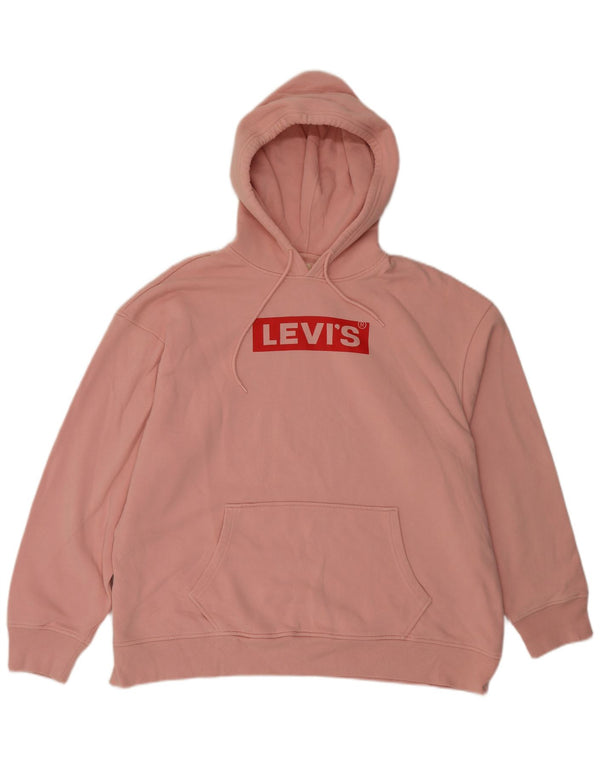 Moletom com capuz feminino Levi's Graphic Relaxed Fit Reino Unido 18 XL algodão rosa
