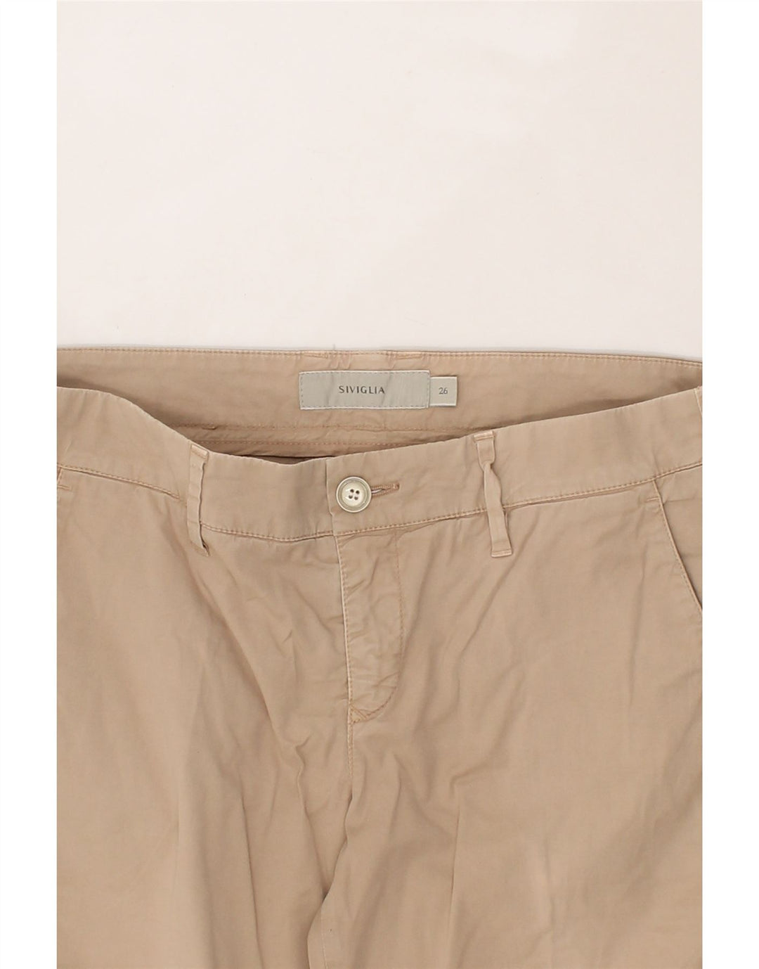 SIVIGLIA Womens Slim Chino Trousers W26 L26 Beige Cotton Vintage SIVIGLIA and Second-Hand SIVIGLIA from Messina Hembry 