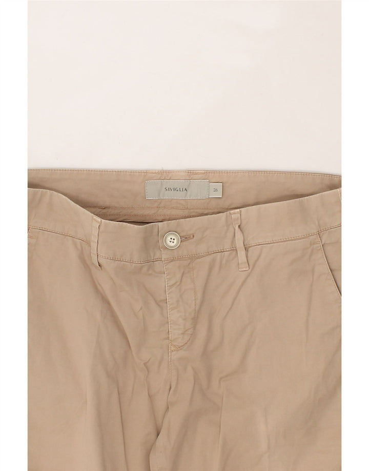 SIVIGLIA Womens Slim Chino Trousers W26 L26 Beige Cotton Vintage SIVIGLIA and Second-Hand SIVIGLIA from Messina Hembry 
