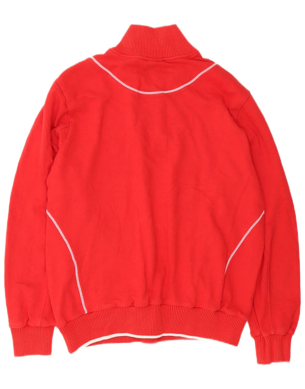 Diadora Mens Graphic Zip Neck Moletom Jumper Pequeno Algodão Vermelho