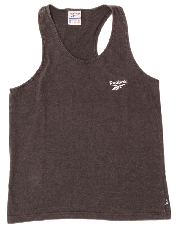 Reebok Mens Colete Top XS Algodão Cinza