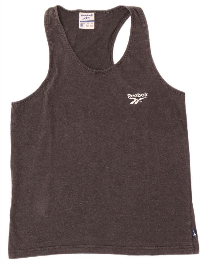 Reebok Mens Colete Top XS Algodão Cinza