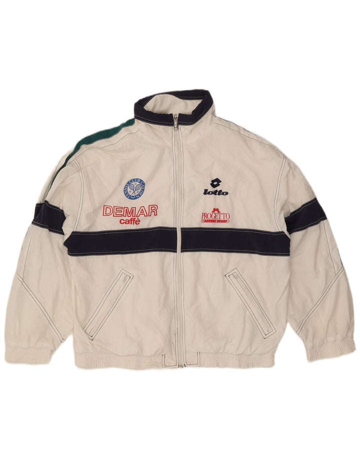 Lotto Mens Graphic Tracksuit Top Jacket XL Branco Colourblock Poliéster