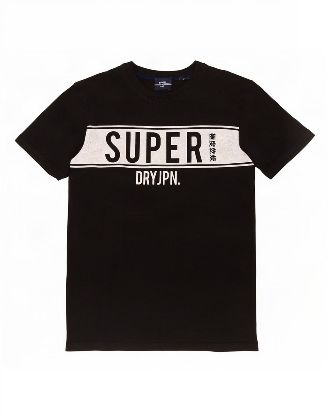 Camiseta gráfica masculina Superdry Top pequeno bloco colorido preto