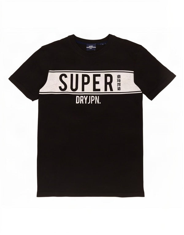 Camiseta gráfica masculina Superdry Top pequeno bloco colorido preto
