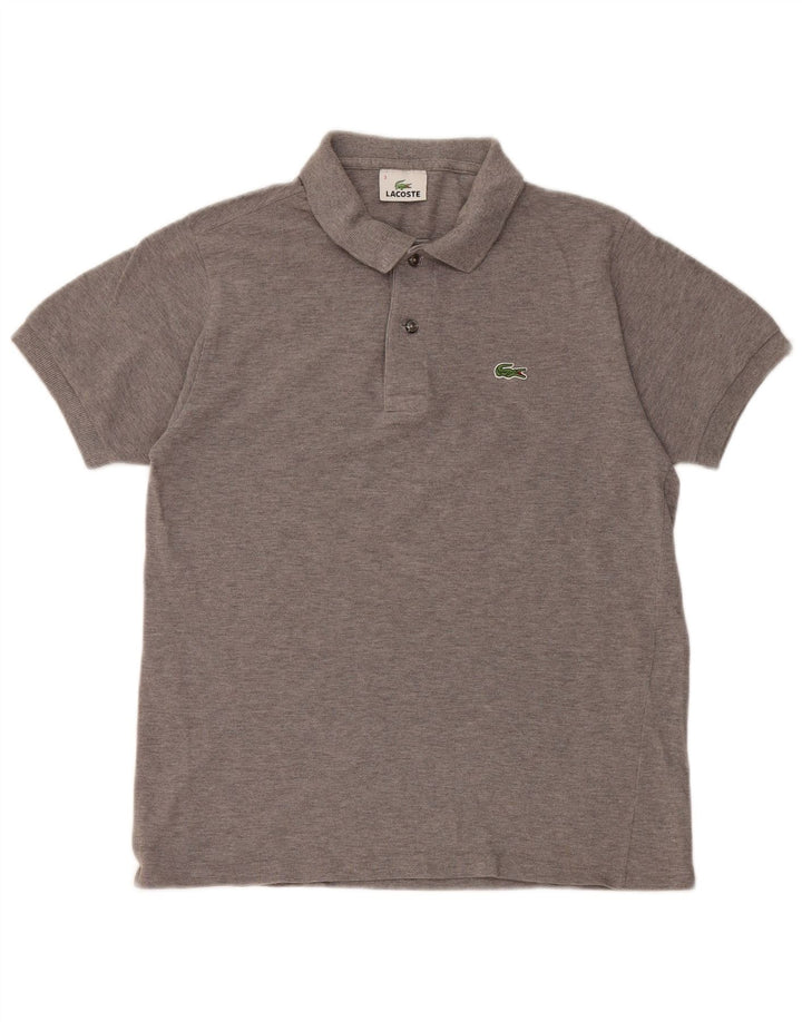 Camisa polo masculina Lacoste tamanho 3 pequeno algodão cinza