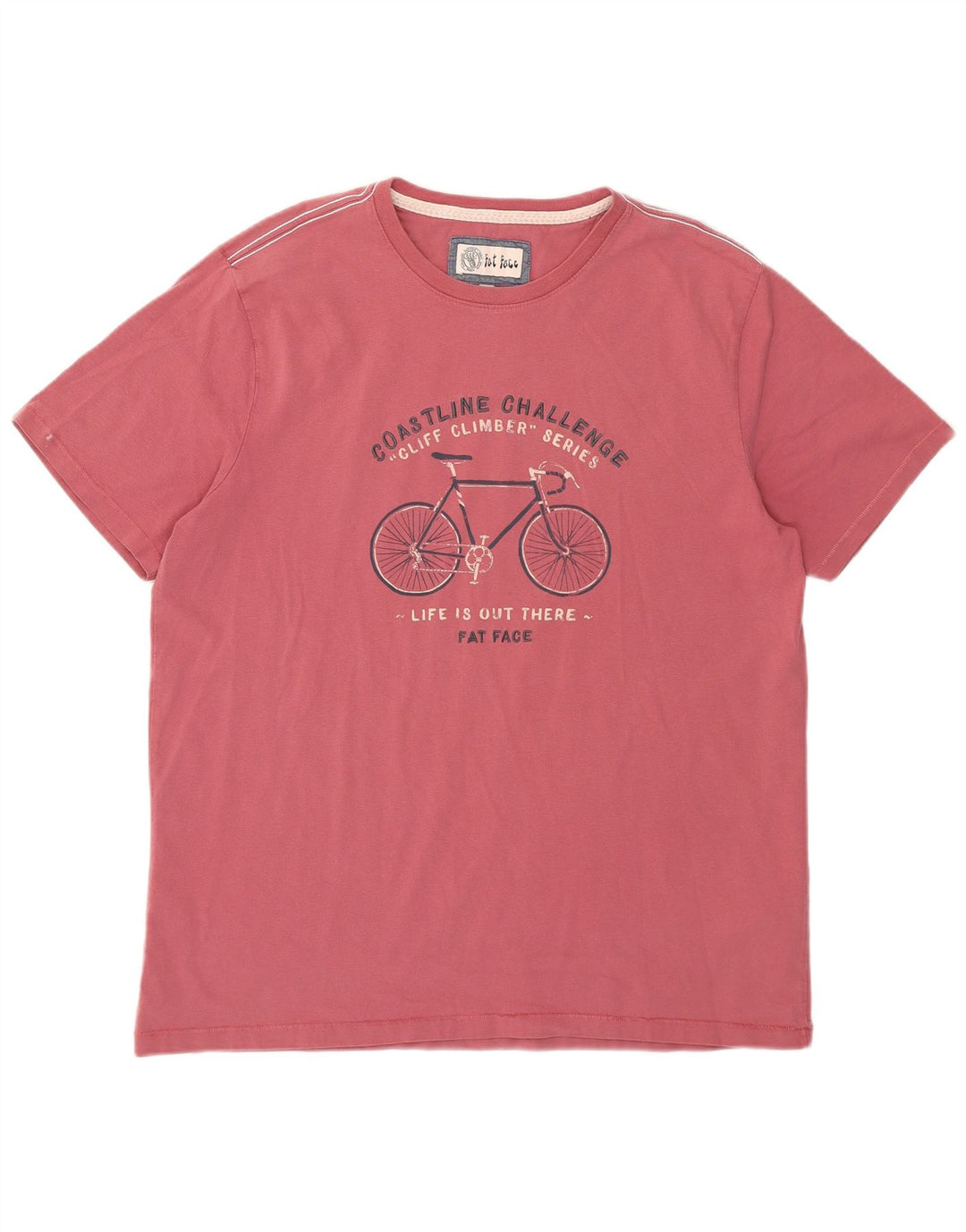 Camiseta gráfica masculina Fat Face Top grande de algodão vermelho