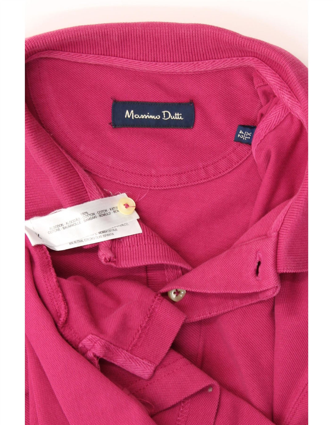 Camisa polo masculina MASSIMO DUTTI XL algodão rosa