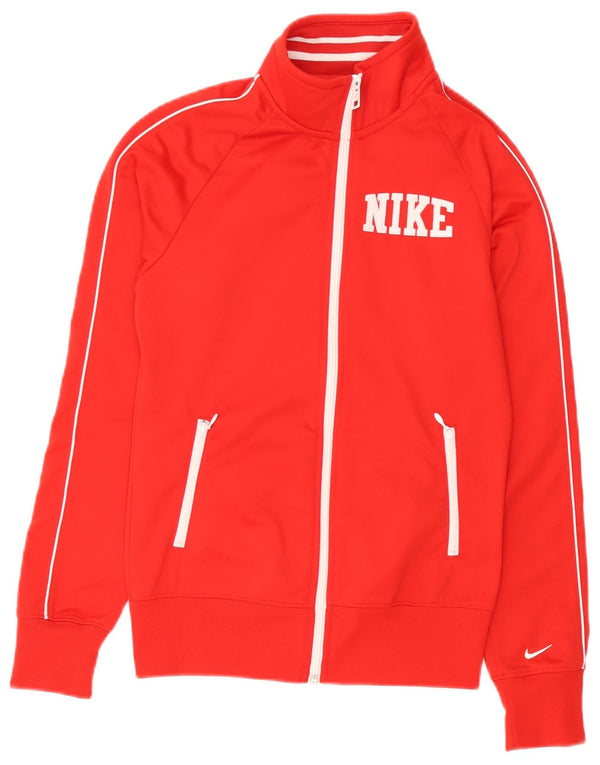 Nike Womens Tracksuit Top Jacket UK 10 Pequeno Vermelho