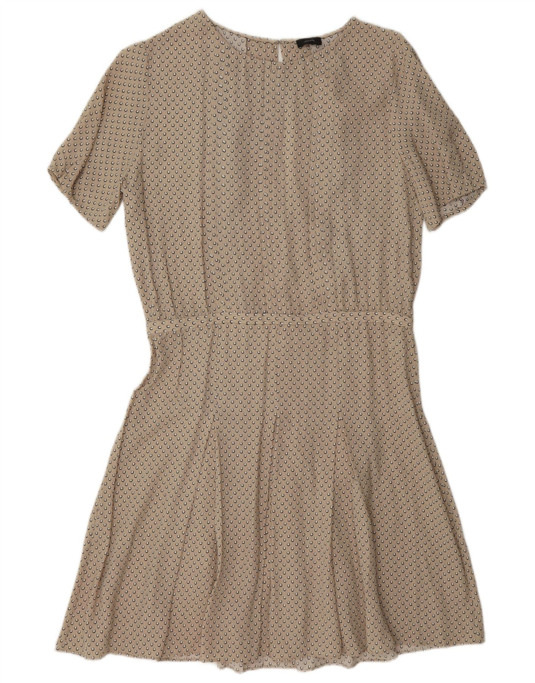Vestido feminino Joseph A-Line EU 38 Seda manchada bege médio