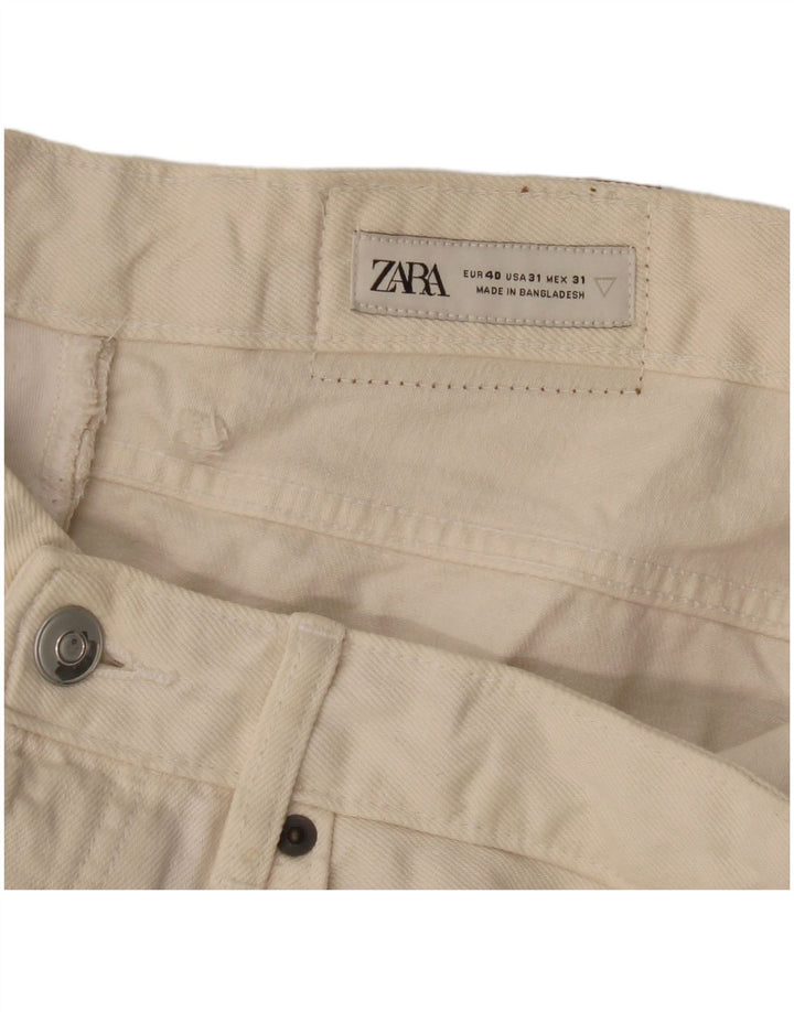 Zara Mens Straight Jeans EU 40 Médio W31 L32 Off White