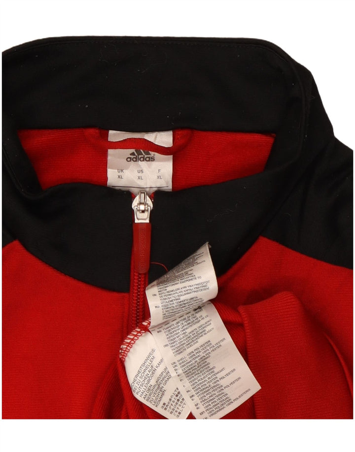 Adidas Mens Tracksuit Top Jacket XL Vermelho Colorblock Poliéster