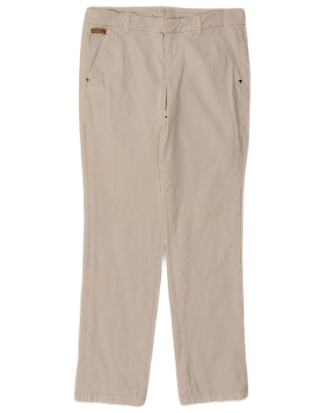 Calça chino reta feminina GUESS W30 L27 algodão branco