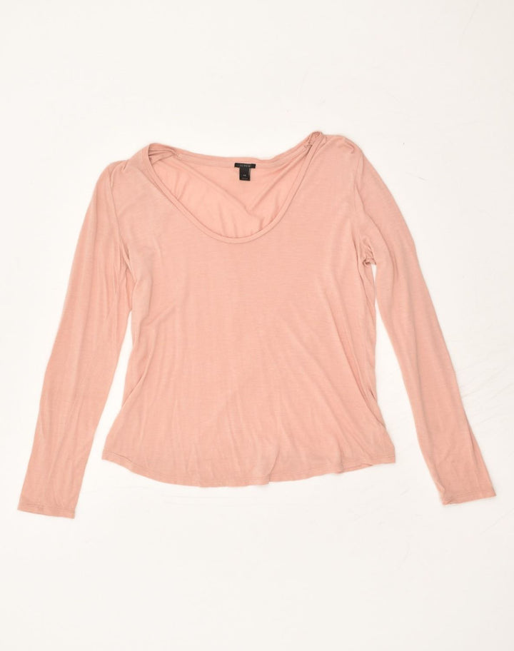 J. CREW Womens Top Long Sleeve UK 4 XS Pink Viscose | Vintage J. Crew | Thrift | Second-Hand J. Crew | Used Clothing | Messina Hembry 