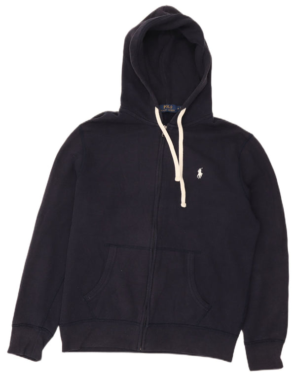 Polo Ralph Lauren Suéter masculino com capuz e zíper médio algodão azul marinho
