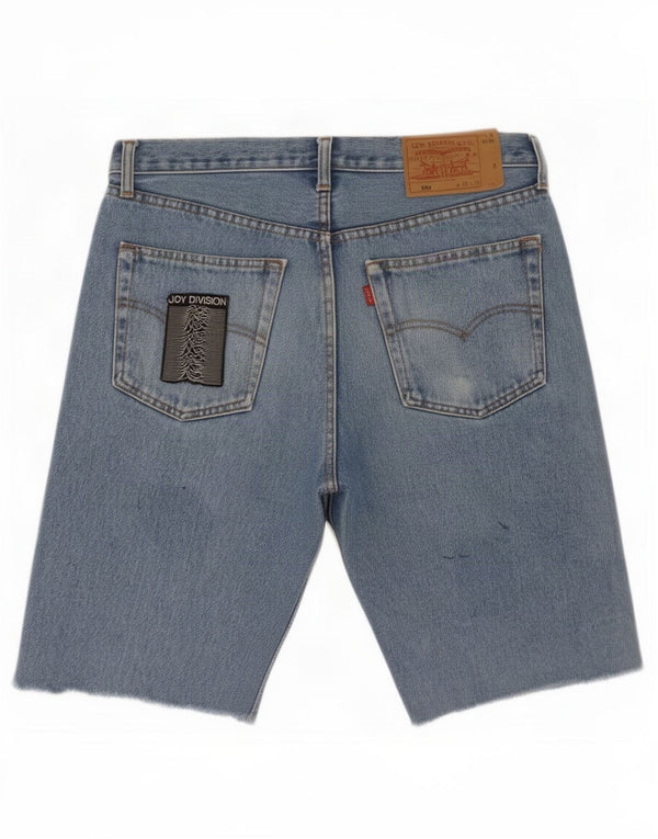 Shorts jeans masculino Levi's 501 Distressed grande W34 azul algodão