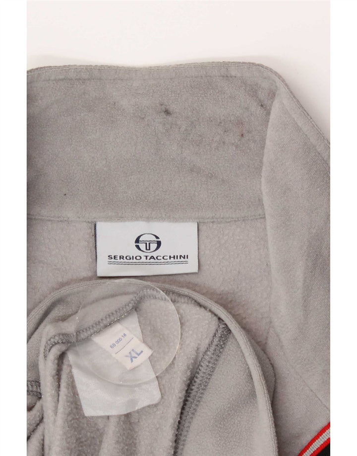 Jaqueta de lã masculina Sergio Tacchini Reino Unido 42 XL risca de giz cinza
