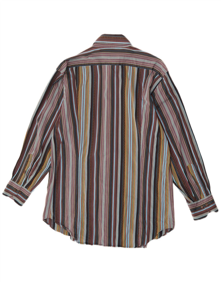 Camisa masculina Etro tamanho 43 grande listrada multicolorida