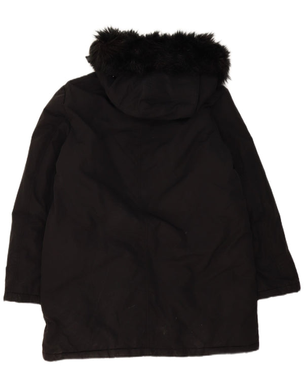 Jaqueta Parka Oversized com Capuz Zara para Mulher Reino Unido 16 Grande Poliéster Preto